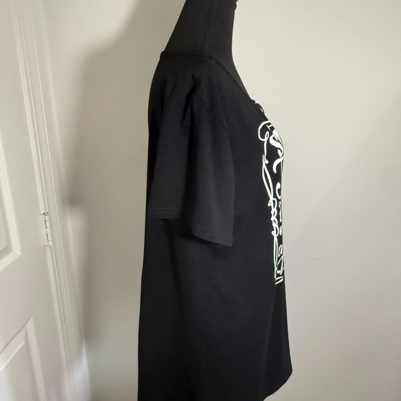 Black Graphic Tee with White Text - Picture 4 of 5